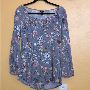 Gray and floral romper